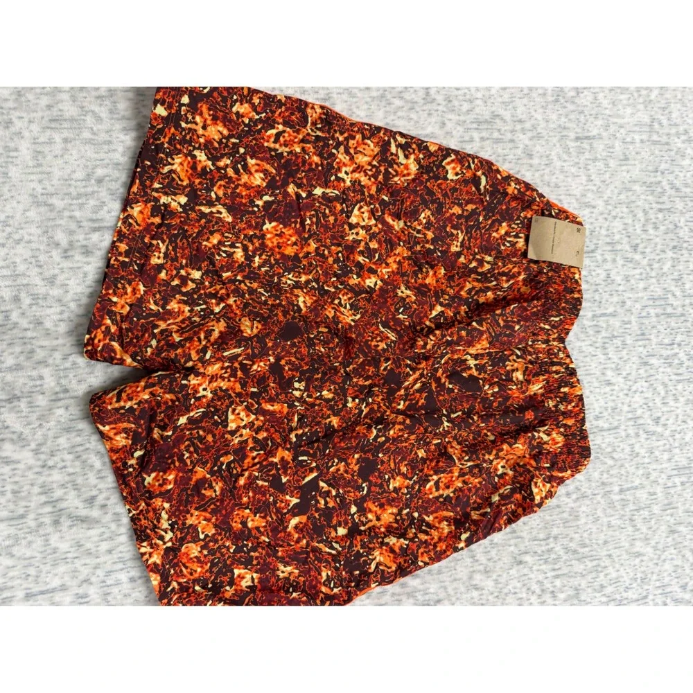 Nike Dri-FIT Kids Orange Lava Print Athletic‎ Shorts Swoosh Logo Performance NEW